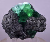6.4cms GREEN FLUORITE  SPHALERITE CRYSTALS  PERU MILPO ATACOCHA PERU KB91