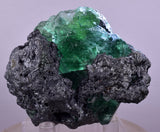 6.4cms GREEN FLUORITE  SPHALERITE CRYSTALS  PERU MILPO ATACOCHA PERU KB91