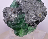 6.4cms GREEN FLUORITE  SPHALERITE CRYSTALS  PERU MILPO ATACOCHA PERU KB91
