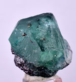 2.4cms GREEN FLUORITE JORDANITE CRYSTALS PERU MILPO PERU KB94