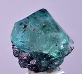 2.4cms GREEN FLUORITE JORDANITE CRYSTALS PERU MILPO PERU KB94