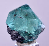 2.4cms GREEN FLUORITE JORDANITE CRYSTALS PERU MILPO PERU KB94