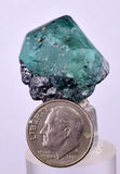 2.4cms GREEN FLUORITE JORDANITE CRYSTALS PERU MILPO PERU KB94