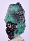 3.5cms GREEN FLUORITE JORDANITE SPHALERITE CRYSTALS PERU MILPO PERU KB95