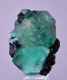 3.5cms GREEN FLUORITE JORDANITE SPHALERITE CRYSTALS PERU MILPO PERU KB95