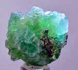 3.5cms GREEN FLUORITE PYRITE SPHALERITE CRYSTALS PERU MILPO PERU KB96