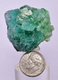 3.5cms GREEN FLUORITE PYRITE SPHALERITE CRYSTALS PERU MILPO PERU KB96
