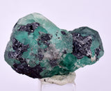 3.5cms GREEN FLUORITE JORDANITE SPHALERITE CRYSTALS PERU MILPO PERU KB95