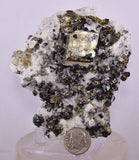 10.6cms APATITE QUARTZ PYRITE DICKITE SCHEELITE ? PERU HUANZALA AB282