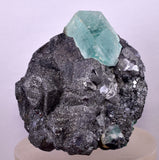 7.6cms GREEN FLUORITE PYRITE SPHALERITE CRYSTALS PERU MILPO PERU KB122