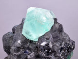 7.6cms GREEN FLUORITE PYRITE SPHALERITE CRYSTALS PERU MILPO PERU KB122