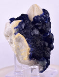 6cms BLUE FLUORITE QUARTZ CRYSTALS HUANGGANG MINES CHINA KB125