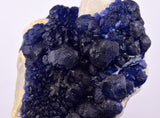6cms BLUE FLUORITE QUARTZ CRYSTALS HUANGGANG MINES CHINA KB125