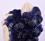 6cms BLUE FLUORITE QUARTZ CRYSTALS HUANGGANG MINES CHINA KB125