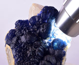 6cms BLUE FLUORITE QUARTZ CRYSTALS HUANGGANG MINES CHINA KB125