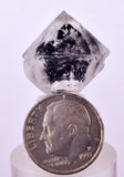 2cms QUARTZ HERKAIMER CRYSTAL HYDROCARBON INCLUSIONS DOUBLE TERMINATED CHINA QB137