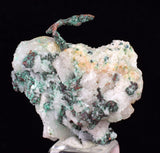 2.9cms NATIVE COPPER CALCITE MALACHITE RARE CRYSTALS MOROCCO MINERAL IB231
