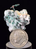 2.9cms NATIVE COPPER CALCITE MALACHITE RARE CRYSTALS MOROCCO MINERAL IB231
