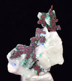 3cms NATIVE COPPER CALCITE MALACHITE RARE CRYSTALS MOROCCO MINERAL IB236
