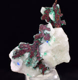 3cms NATIVE COPPER CALCITE MALACHITE RARE CRYSTALS MOROCCO MINERAL IB236