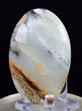 7cms GEM BLUE OPAL SCENIC CABOCHON PERU SEASCAPE PENDANT JEWELRY BB431