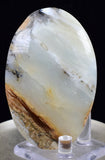 7cms GEM BLUE OPAL SCENIC CABOCHON PERU SEASCAPE PENDANT JEWELRY BB431