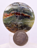3.8cms GEM BLUE OPAL SCENIC CABOCHON PERU SEASCAPE PENDANT JEWELRY BB432