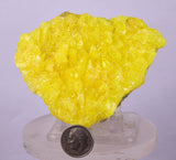 8.6 cms SULPHUR CRYSTAL BOLIVIA MINERAL SPECIMEN YW1