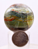 3.3cms GEM BLUE OPAL SCENIC CABOCHON PERU SEASCAPE PENDANT JEWELRY BB434