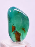5.5carats GEM SILICA CHRYSOCOLLA CHALCEDONY LILY MINE PERU SCENIC TUMBLED BB443
