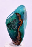 17carats GEM SILICA CHRYSOCOLLA CHALCEDONY LILY MINE PERU SCENIC TUMBLED BB445