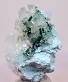 4.3cms GEM ATACAMITE INSIDE SELENITE CRYSTAL CHRYSOCOLLA LILY MINE PERU DB133