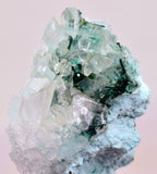 4.3cms GEM ATACAMITE INSIDE SELENITE CRYSTAL CHRYSOCOLLA LILY MINE PERU DB133