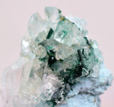 4.3cms GEM ATACAMITE INSIDE SELENITE CRYSTAL CHRYSOCOLLA LILY MINE PERU DB133