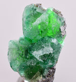 4.9cms GREEN FLUORITE PYRITE CRYSTALS PERU MILPO PERU KB148