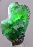 4.9cms GREEN FLUORITE PYRITE CRYSTALS PERU MILPO PERU KB148