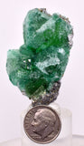 4.9cms GREEN FLUORITE PYRITE CRYSTALS PERU MILPO PERU KB148