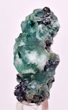 4.5cms GREEN FLUORITE PYRITE CRYSTALS PERU MILPO PERU KB150