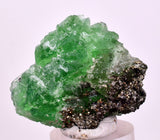 4cms GREEN FLUORITE PYRITE CRYSTALS PERU MILPO PERU KB154
