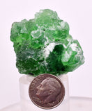 4cms GREEN FLUORITE PYRITE CRYSTALS PERU MILPO PERU KB154