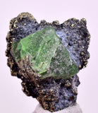 2.9cms GREEN FLUORITE PYRITE CRYSTALS PERU MILPO PERU KB155