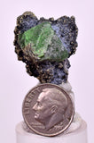 2.9cms GREEN FLUORITE PYRITE CRYSTALS PERU MILPO PERU KB155