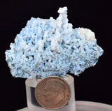 4.9cms BLUE CHALCEDONY MORDENITE STALACITE CRYSTALS INDIA TRANSLUCENT TB199