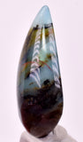 3cms GEM BLUE OPAL SCENIC CABOCHON PERU SEASCAPE PENDANT JEWELRY BB448