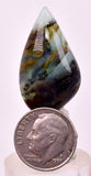 3cms GEM BLUE OPAL SCENIC CABOCHON PERU SEASCAPE PENDANT JEWELRY BB448