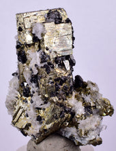 Load image into Gallery viewer, 4.3 cms PYRITE QUARTZ SPHALERITE APATITE CRYSTALS PERU MINERAL SPECIMEN
