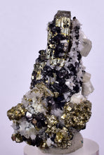 Load image into Gallery viewer, 4.3 cms PYRITE QUARTZ SPHALERITE APATITE CRYSTALS PERU MINERAL SPECIMEN
