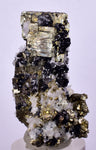 4.3 cms PYRITE QUARTZ SPHALERITE APATITE SCHEELITE CRYSTALS PERU MINERAL SPECIMEN