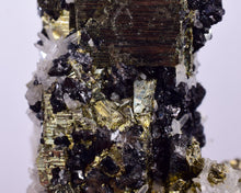 Load image into Gallery viewer, 4.3 cms PYRITE QUARTZ SPHALERITE APATITE CRYSTALS PERU MINERAL SPECIMEN
