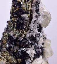 Load image into Gallery viewer, 4.3 cms PYRITE QUARTZ SPHALERITE APATITE CRYSTALS PERU MINERAL SPECIMEN
